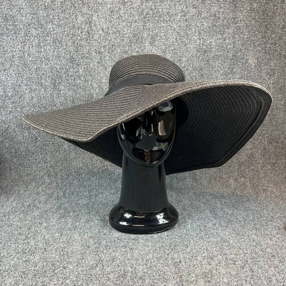 H&M Divided Women’s Graphite Brown Floppy Wide Brim Sun Hat Size L/58 — 17”
